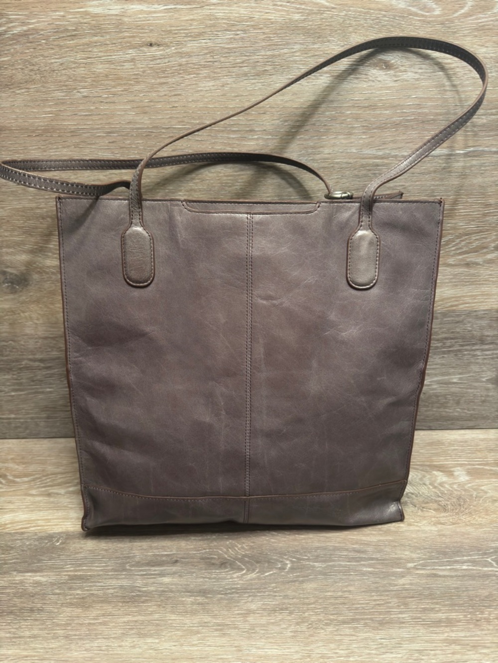 Hobo The Original Gray Taupe Tote Shopper Laptop shoulder Bag Floral interior